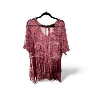 Lane Bryant Lace Blouse in Mauve 22/24